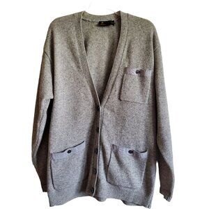 Liz Sport Lambs Wool Blend Grandpa Core Cardigan with Pockets